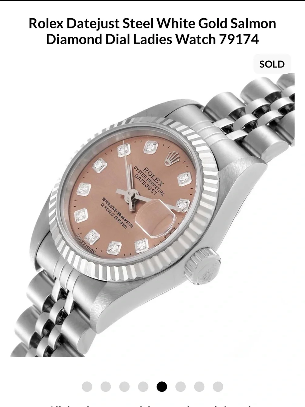 Rolex Lady Datejust 26mm with Salmon Dial and Factory Diamond Dial